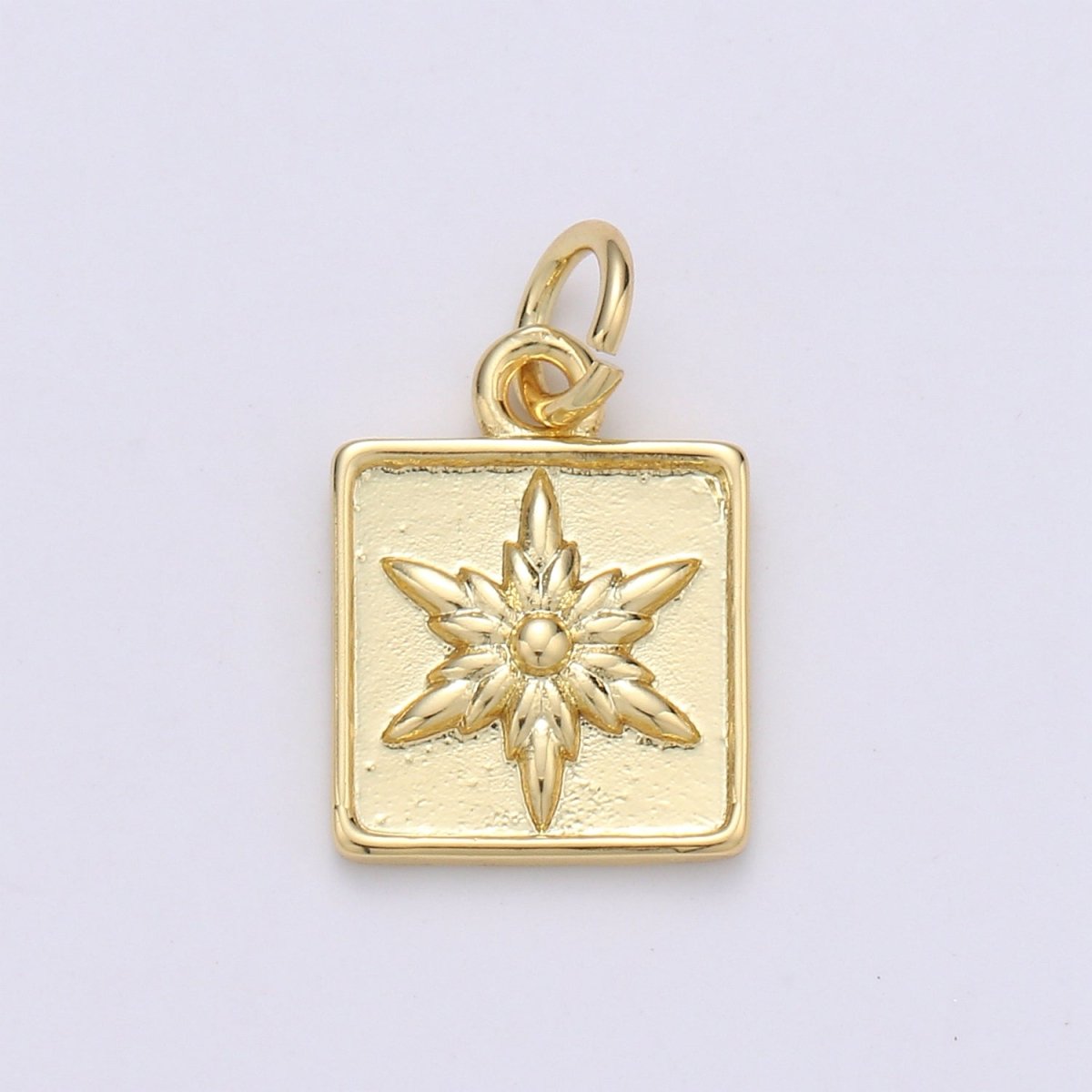 24K Gold Filled Star Square Charm D-913