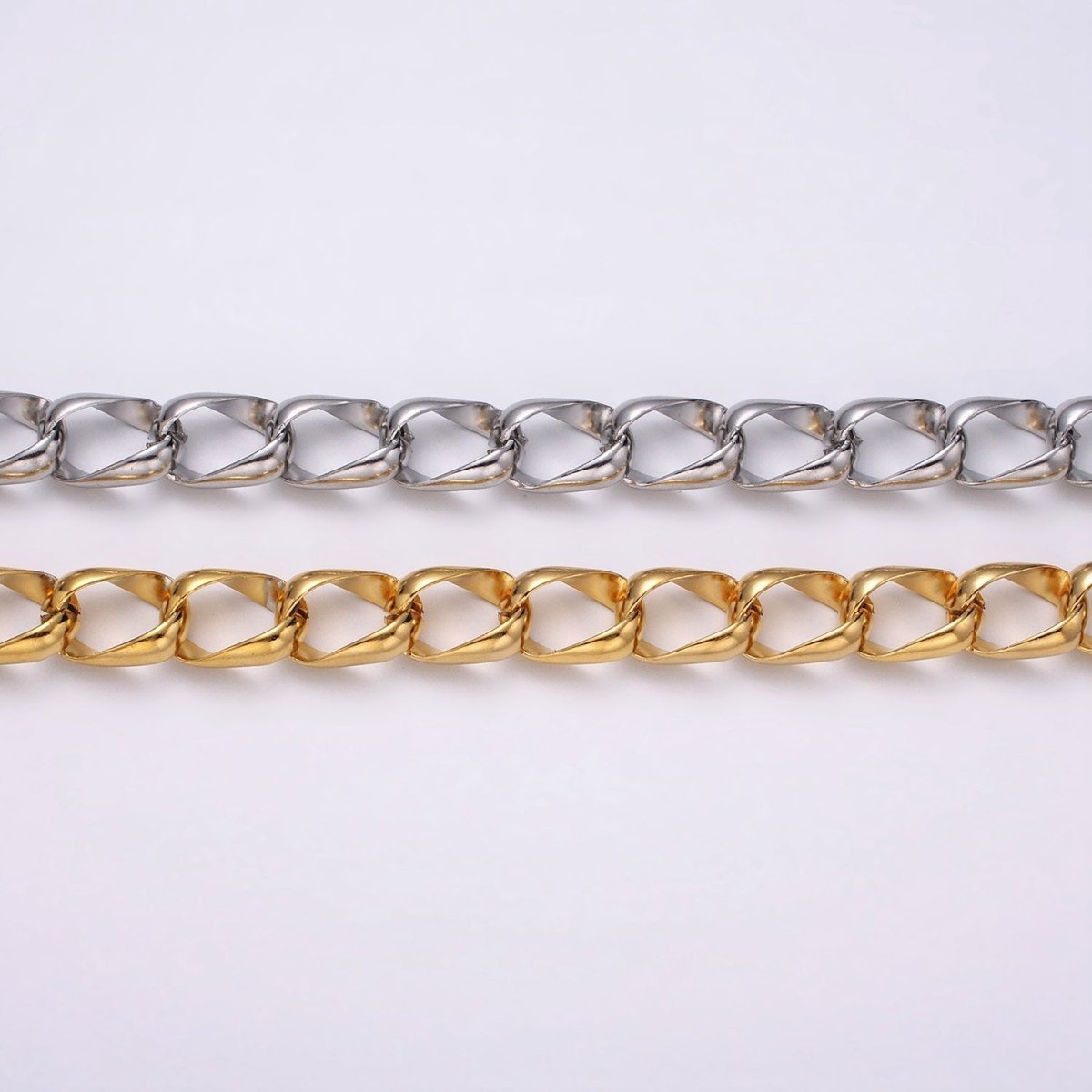 24k Gold Filled Statement Chunky Chain 10.7mm Cable Chain Link Unfinished Yard Chain in Gold & Silver | ROLL-1324 ROLL-1325 Clearance Pricing