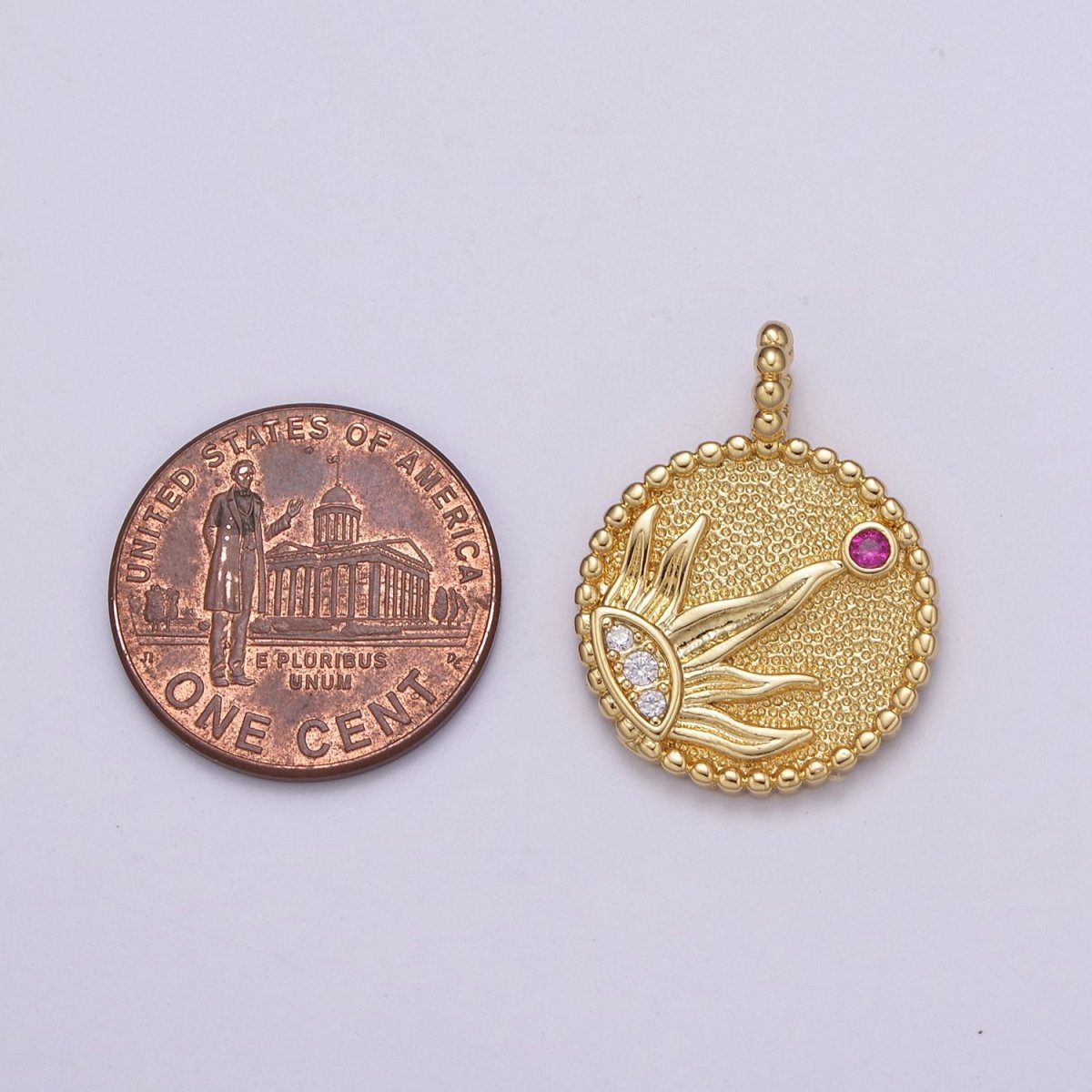 24k Gold Filled Sun Pendant Radiant Rays of Sun Charm Solar System Celestial Symbol Charm Pendant  N-524