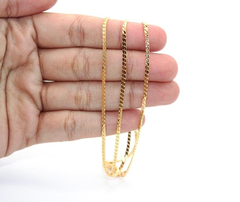 24k Gold Filled Thick C Link Chain Necklace 5mm 24 inch long for Layer Necklace Statement Necklace Ready to wear Finished Chain | CN-184  Clearance Pricing