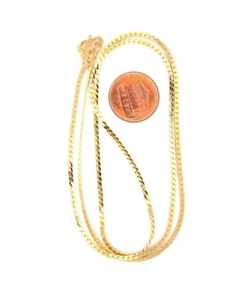 24k Gold Filled Thick C Link Chain Necklace 5mm 24 inch long for Layer Necklace Statement Necklace Ready to wear Finished Chain | CN-184  Clearance Pricing