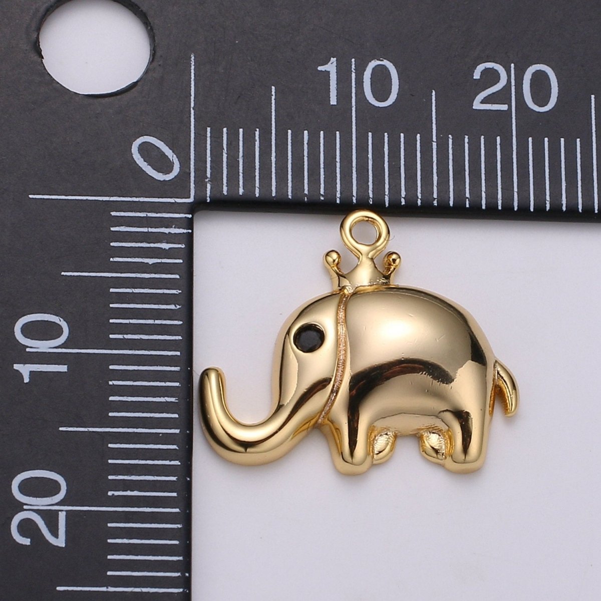 24K Gold Filled Tiny Mini Elephant Charm Baby Elephant Pendant for Bracelet Necklace Earring Supply D-787