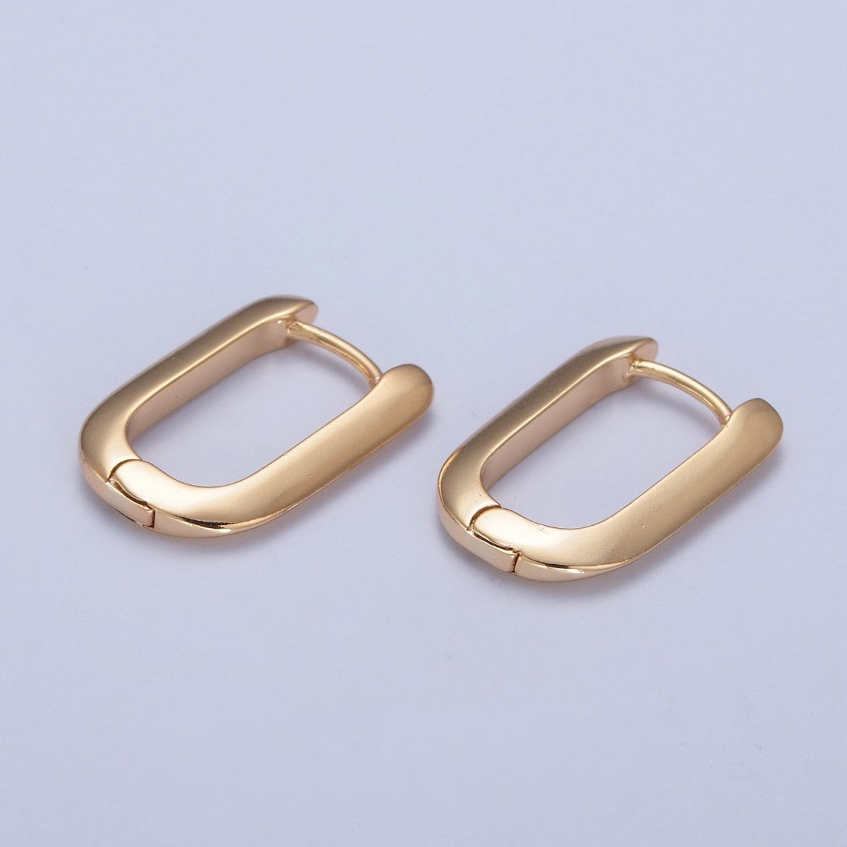 24K Gold Filled U Shaped Huggie Hoop Earrings P-426