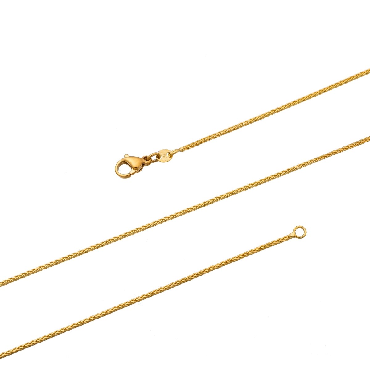 24K Gold Filled Wheat Necklace - Wheat Necklace - Dainty 1.3mm 17.5 Inches Layering Wheat Necklace w/ Spring Rings | CN-187  Clearance Pricing