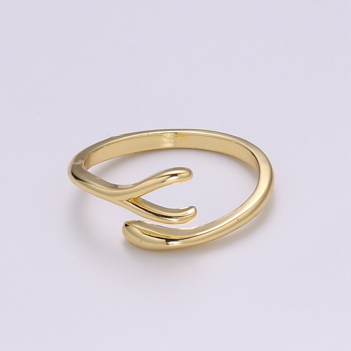 24k Gold filled Wishbone Ring, Good Luck Ring, Lucky Birthday Girlfriend Gift, Mothers Day Gift, Dainty Gold open adjustable ring Jewelry