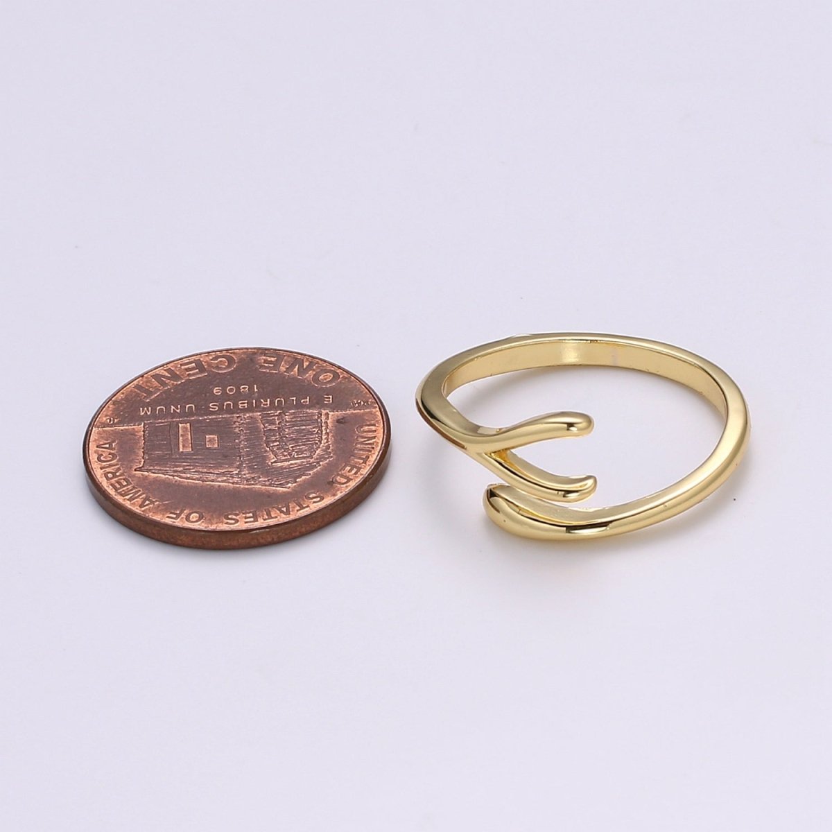 24k Gold filled Wishbone Ring, Good Luck Ring, Lucky Birthday Girlfriend Gift, Mothers Day Gift, Dainty Gold open adjustable ring Jewelry