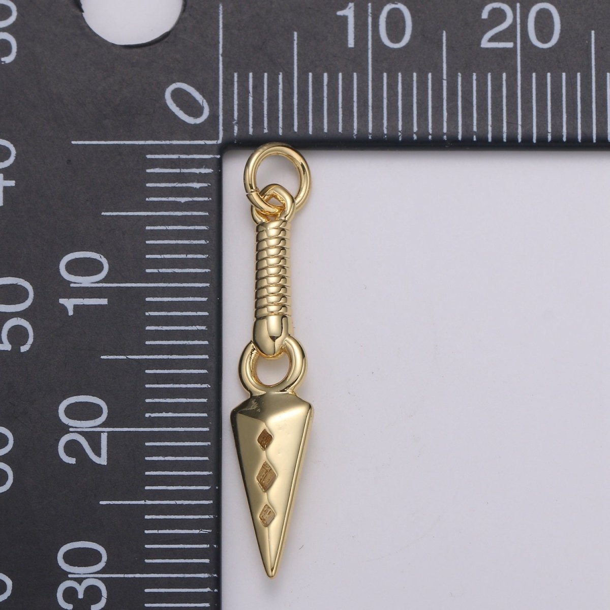 24k Gold Peg Charm, Spear Pendant Charm, Charm, For DIY Jewelry, E-200