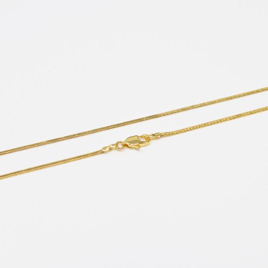 24K Gold Plated 19.7 inches 1.5mm Omega Necklace w/ Lobster Clasps | CN-997  Clearance Pricing