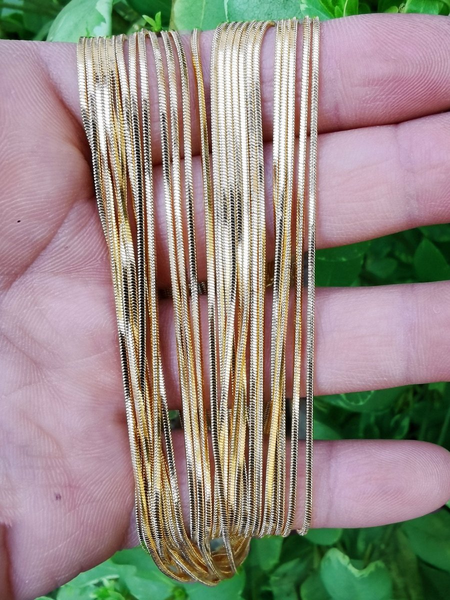 24K Gold Plated Cocoon Chain Length 17.8" inch Width 1.1mm Bohemian Jewelry Findings For Jewelry Making Supply Finished Chain for Necklace w/ Spring Ring | CN-803  Clearance Pricing