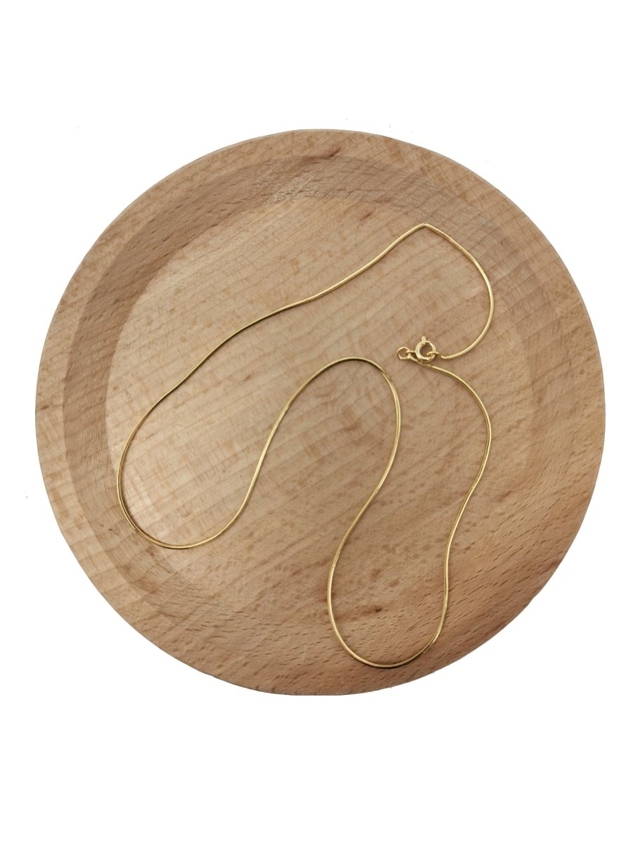 24K Gold Plated Cocoon Necklace, Dainty 0.8mm Cocoon Chain, 18 Inches Cocoon Necklace w/ Spring Ring | CN-569