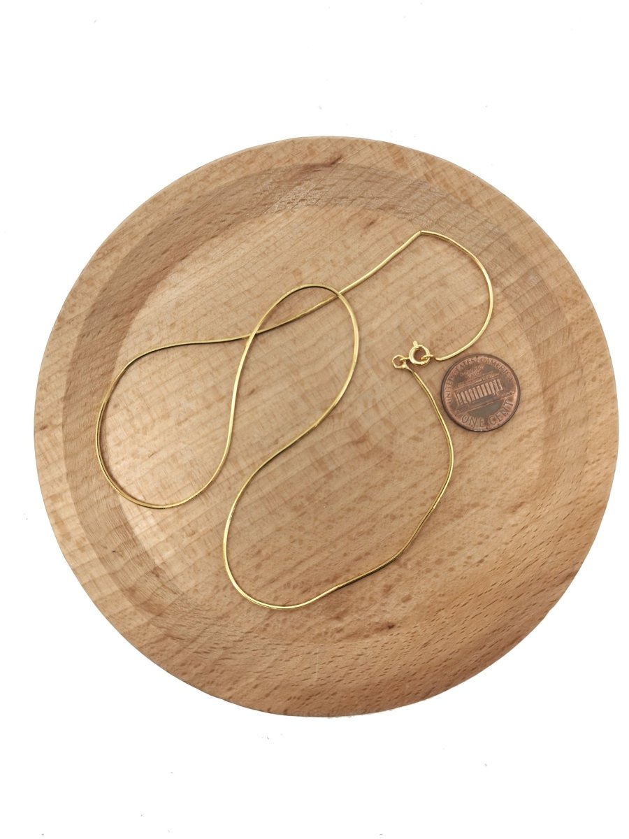 24K Gold Plated Cocoon Necklace, Dainty 0.8mm Cocoon Chain, 18 Inches Cocoon Necklace w/ Spring Ring | CN-569