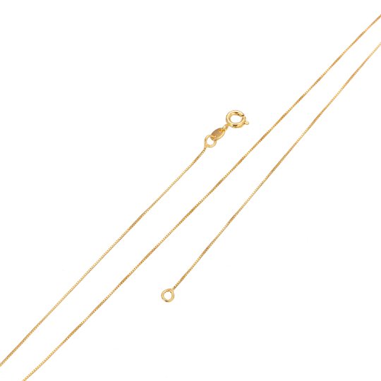 24K Gold Plated Dainty 0.8mm Box Chain 18 Inch Layering Gold Necklace w. Spring Ring | CN-968  Clearance Pricing