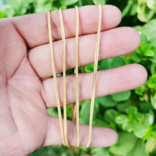 24K Gold Plated Foxtail Wheat Chain Necklace, 17.7 Inch Finished Chain For Necklace, Dainty 1.5mm Foxtail Necklace w/ Lobster Clasps | CN-823  Clearance Pricing