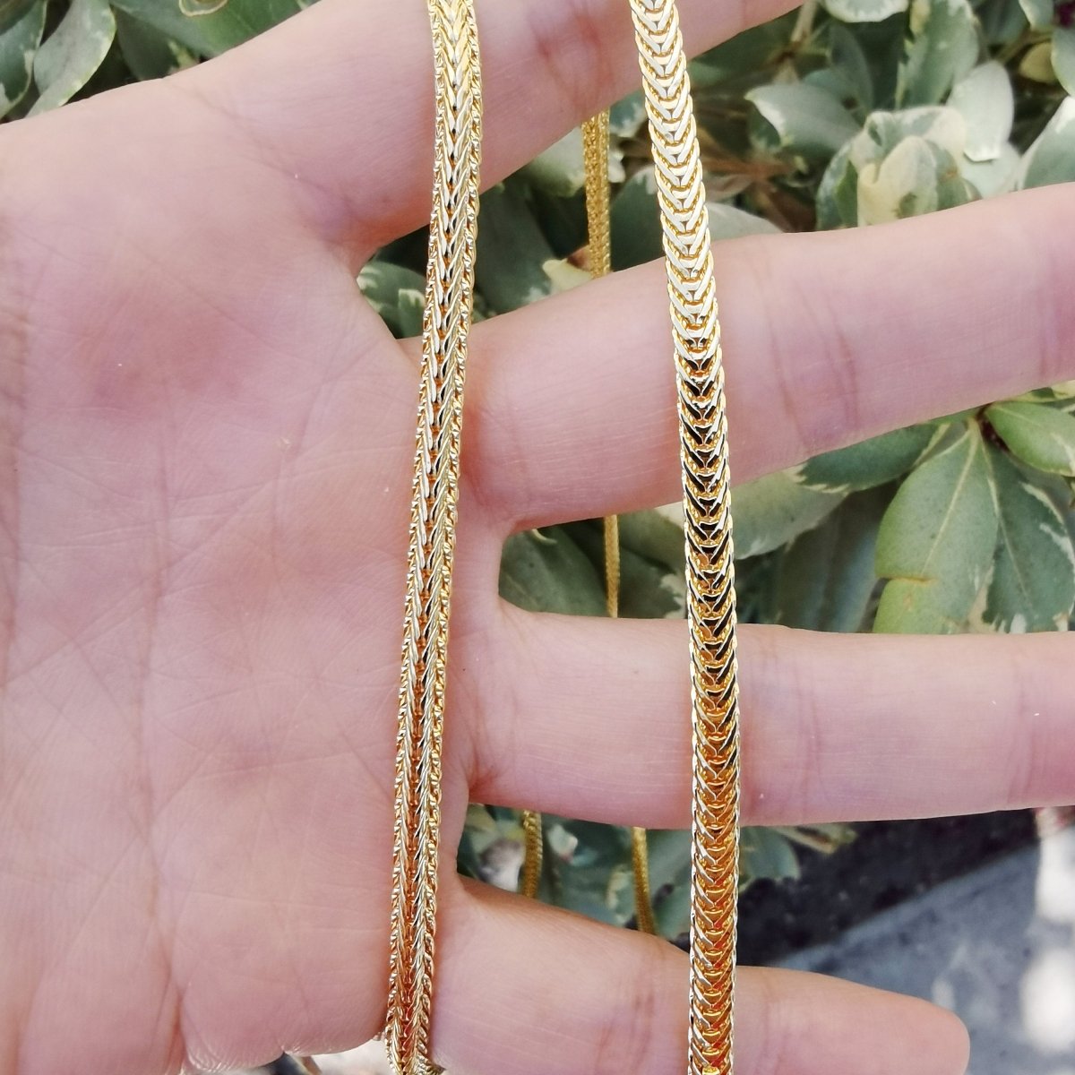 24K Gold Plated Herringbone Snake Star Weave Designed Necklace - 20 inches, 4mm Designed Necklace w/ Lobster Clasps | CN-753  Clearance Pricing