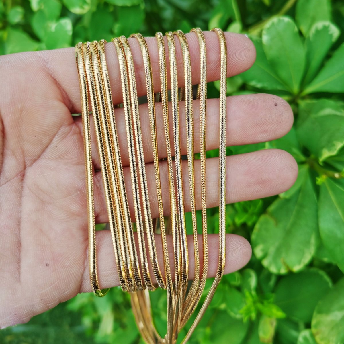 24K Gold Plated Omega Chain Length 23.6" Width 2.3mm Jewelry Findings For Jewelry Making Supply Finished Chain for Necklace w/ Lobster Clasps | CN-814  Clearance Pricing