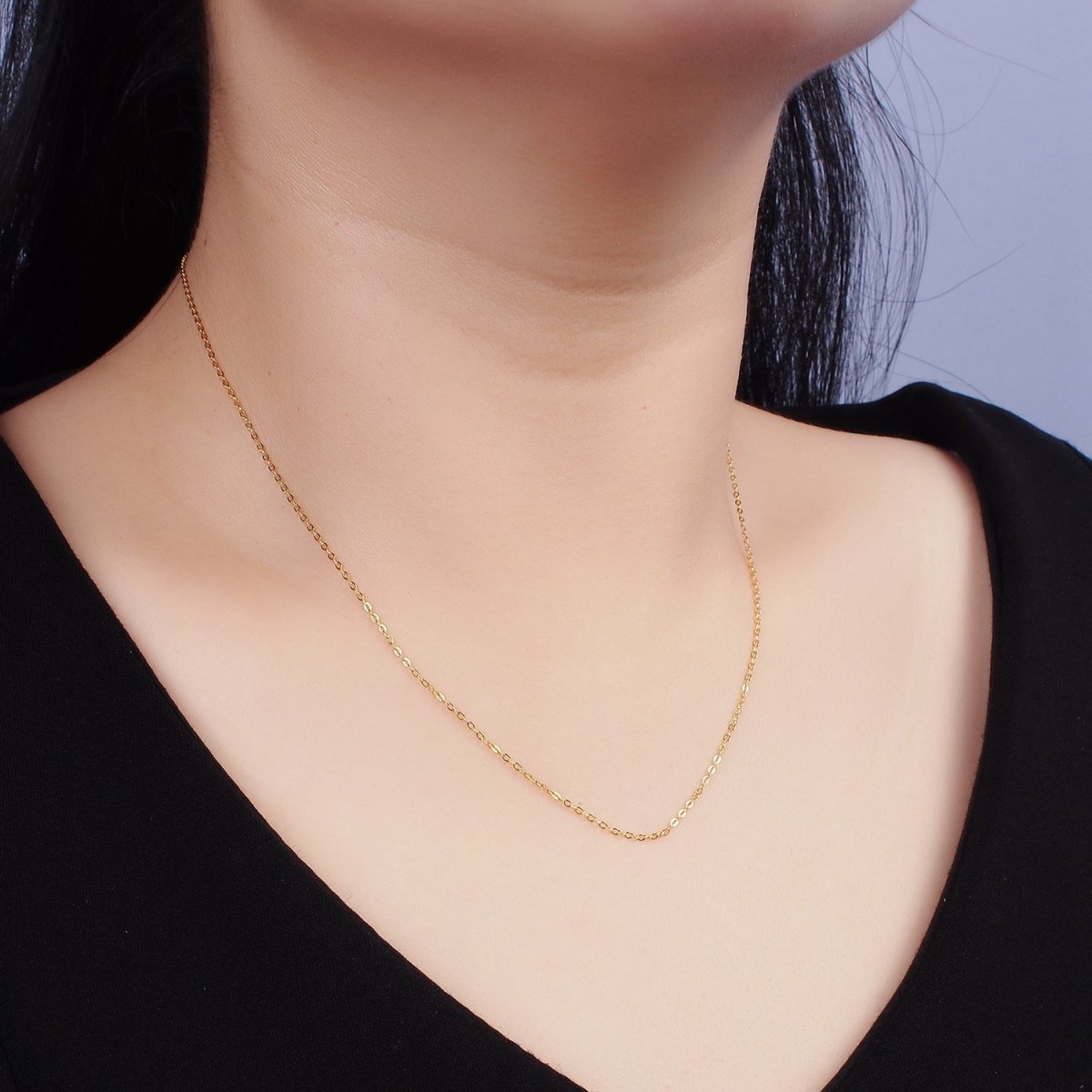 24K Gold Vermeil Cable Link Necklace Chain, 925 Sterling Silver Necklace Chain w/ Heavy 24K Gold Plated 18 inch | WA-1955 Clearance Pricing