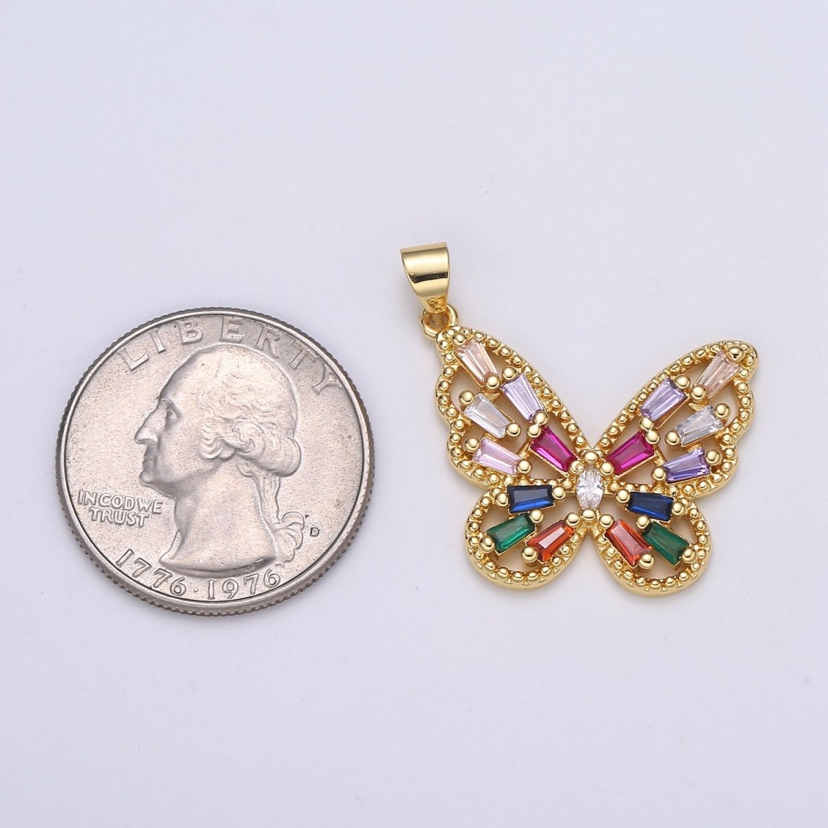 24K Rainbow Gold Filled Butterfly - J-282