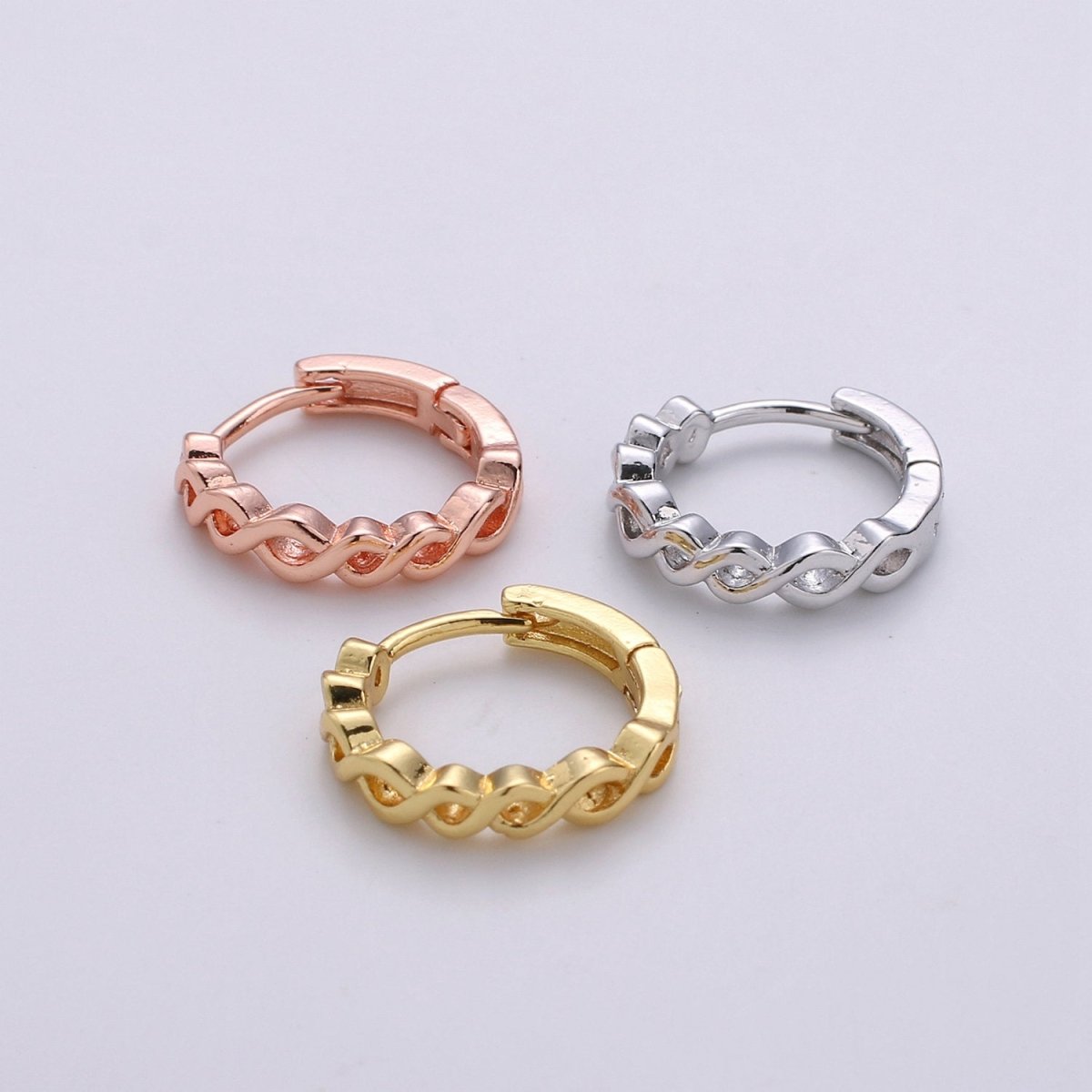 24k Vermeil Gold Earrings, Huggie Earring, Tiny Earrings, Twisted Vine Earrings, Everyday Wear Earrings, Rosegold Earring, Silver Earring K-693 K-694 K-695