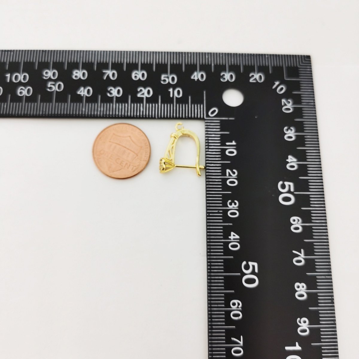 24k Vermeil Gold Earrings, Open Link, Latch Back Earring, Flower Earrings, DIY Earrings, Everyday Wear Earrings, Cubic Zirconia Earrings, K-742