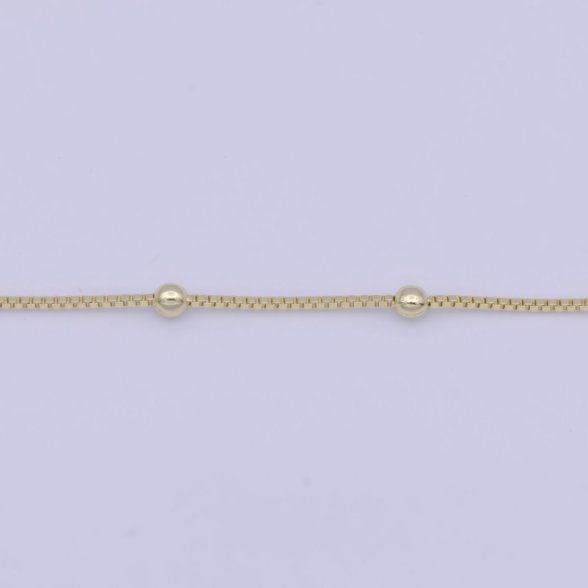 2.4mm Satellite Bead Box 16 Inch Gold Chain with Lobster Clasps Necklace For Jewelry Making | WA-1109 Clearance Pricing