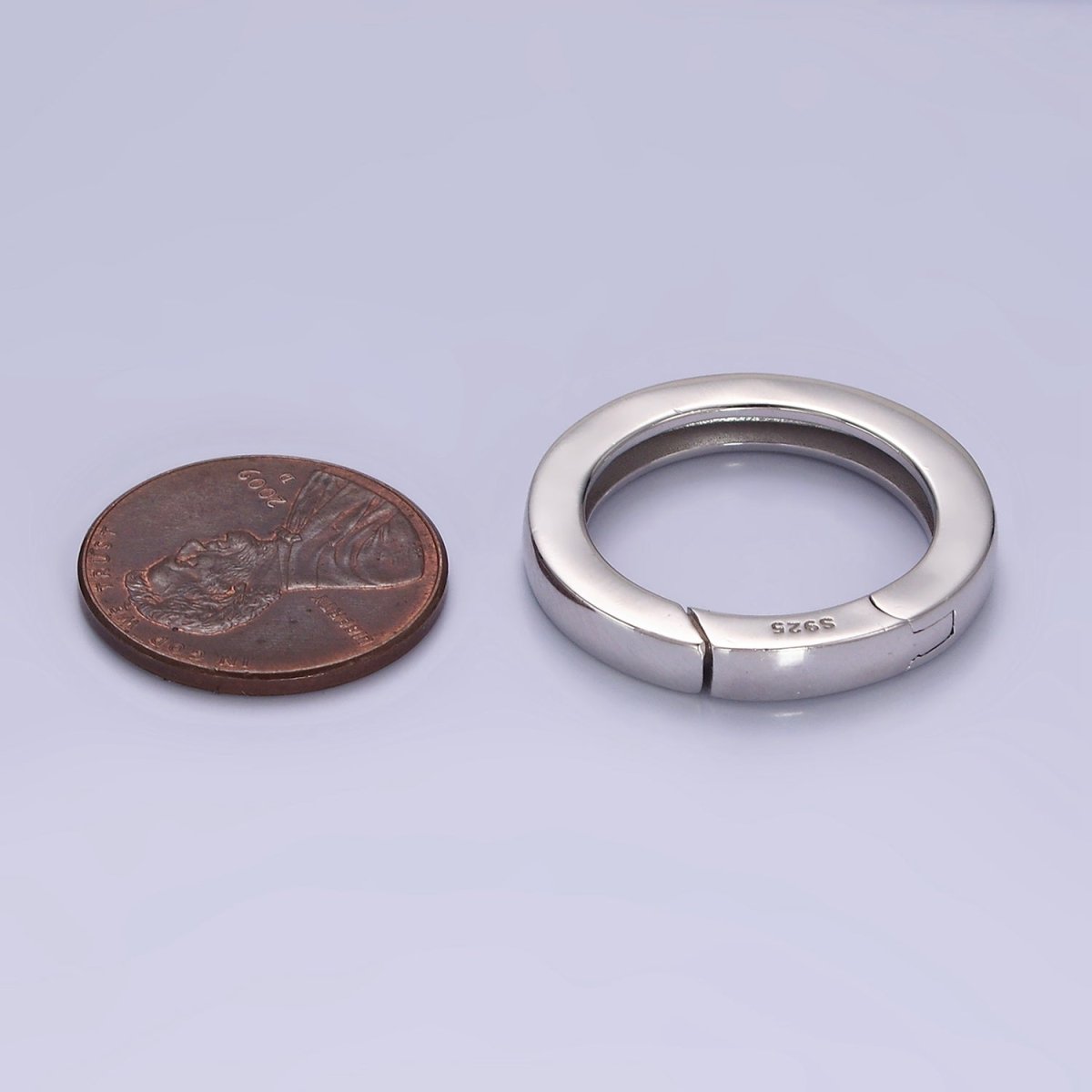 25mm Snap ring clasp 925 Sterling Silver Spring Gate Ring Push Gate ring Charm Holder ring hoop-Key chain Jewelry chain clasps-Trigger Clasp SL-387