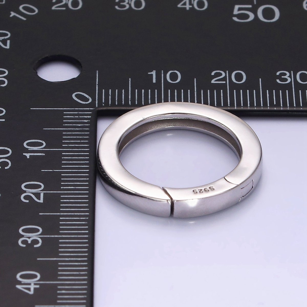 25mm Snap ring clasp 925 Sterling Silver Spring Gate Ring Push Gate ring Charm Holder ring hoop-Key chain Jewelry chain clasps-Trigger Clasp SL-387