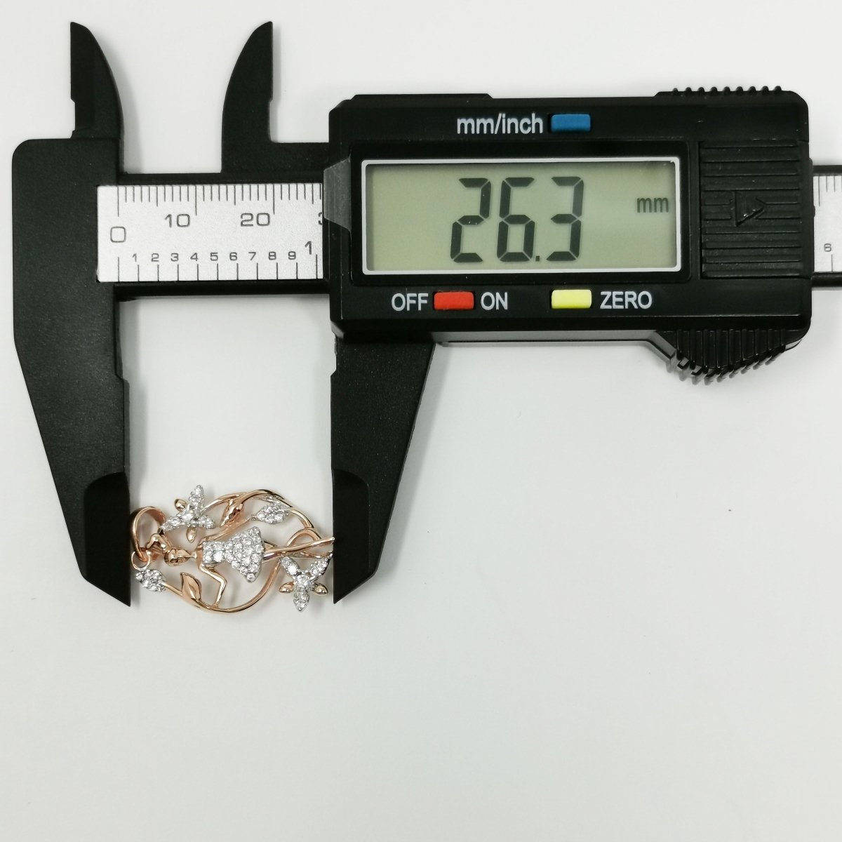 26x18mm Wholesale 18K Gold Plated Rose Gold Forest Fairy Tale Girl Pendant with Cubic Zirconia Crystal Rhinestones, Pendant for Necklace Bracelet Anklet Making J-190