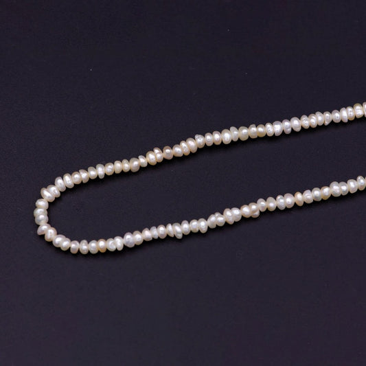 2.9mm-3.8mm white potato freshwater pearls, seed pearl, small size pearl, genuine pearl bead strand supply for Jewelry Making | WA-570 Clearance Pricing