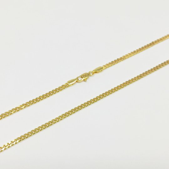 2mm Curb Chain Necklace - 24K Gold Filled 19.7 inches Curb Necklace w/ Lobster Clasps | CN-936  Clearance Pricing