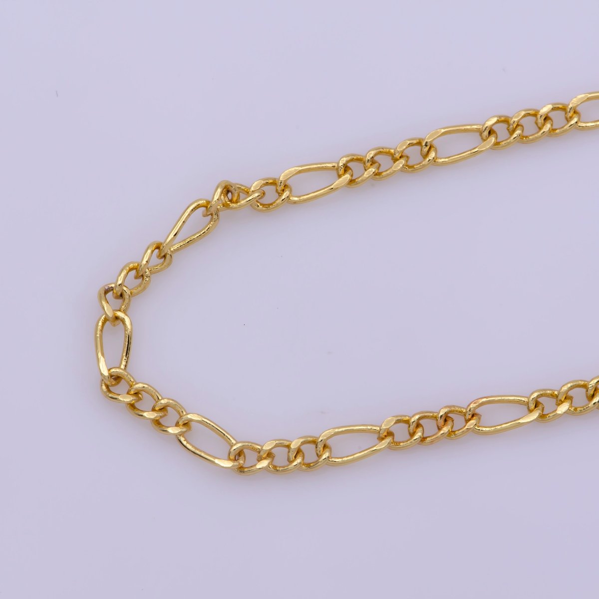 2mm Dainty Gold Figaro 18 Inch Layering Chain Necklace | WA-387 Clearance Pricing