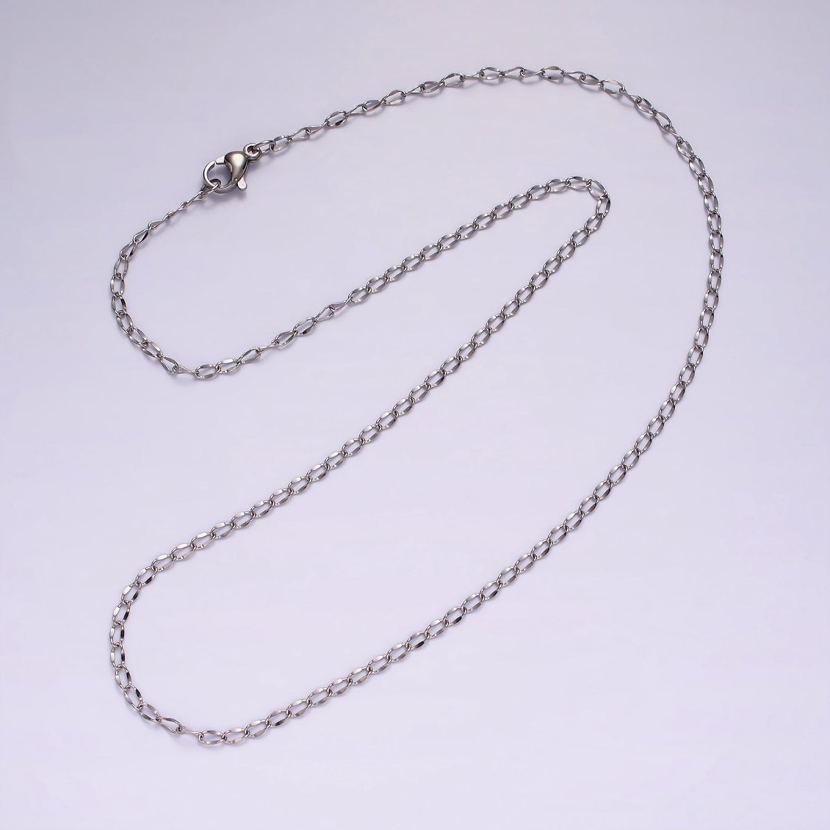 2mm Dapped Cable Chain Stainless Steel chain 18inch Necklace Ready to Wear | WA-2380