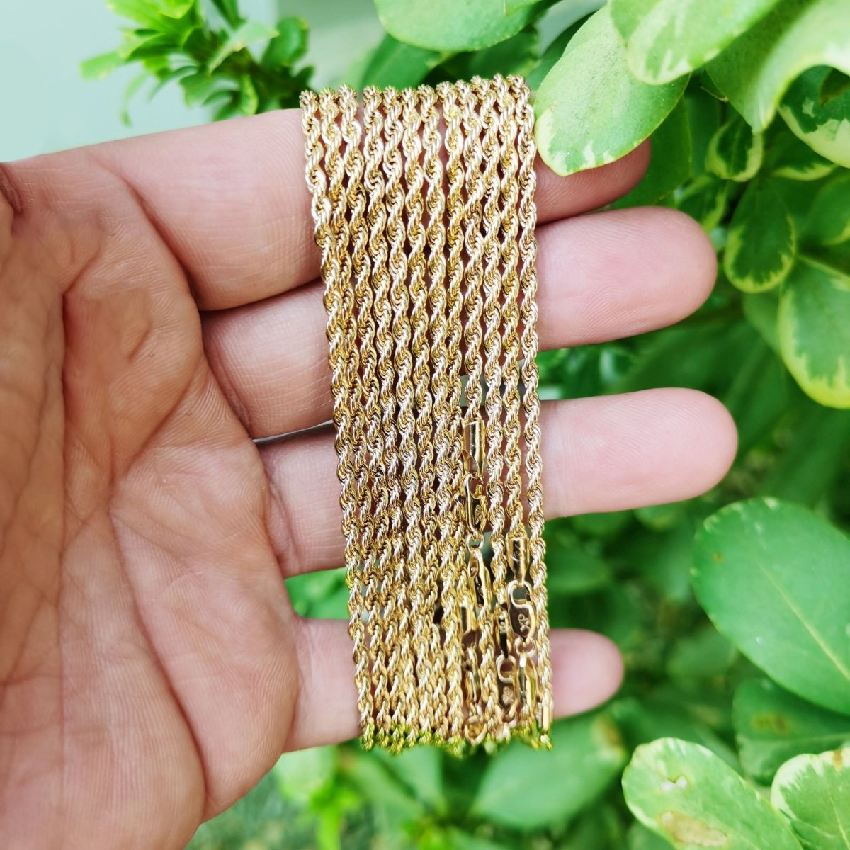 2mm Rope Chain Necklace - 14K Gold Filled Necklace Chain - 17.6 Inches Rope Necklace w/Lobster Clasps | CN-782