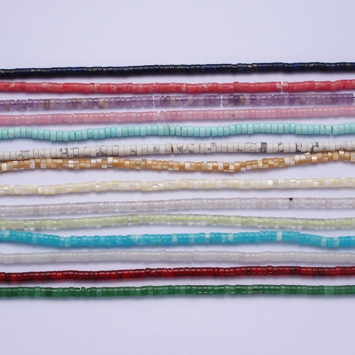 2X4MM Natural Heishi Tube Shape Gemstone Bead Healing Energy Loose Beads DIY Jewelry Making Design for Bracelet Necklace Earing AAA Quality | WA-1224 to WA-1237 Clearance Pricing