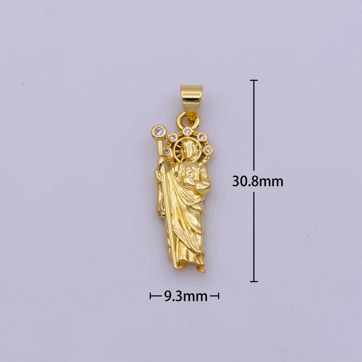 30mm, 40mm Saint St. Jude Religious Pendant in  Gold & Silver | N-1340 N-1341 N-1342 N-1343