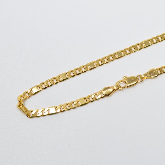 3.2mm Gold Filled Curb Chain, 19.5 Inches Gold Curb Chain Necklace w/ Lobster Clasps, 24K Gold Filled Finished Necklace | CN-977  Clearance Pricing