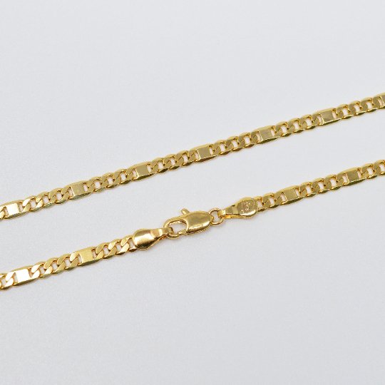 3.2mm Gold Filled Curb Chain, 19.5 Inches Gold Curb Chain Necklace w/ Lobster Clasps, 24K Gold Filled Finished Necklace | CN-977  Clearance Pricing
