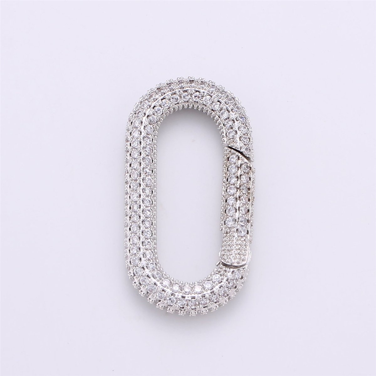 34x12mm Micro Pave Diamond Oval Clasp, Colorful Gold Silver Black Rose Gold Carabiner Snap Lock Supply for heavier chain connector Charm K-379 K-381