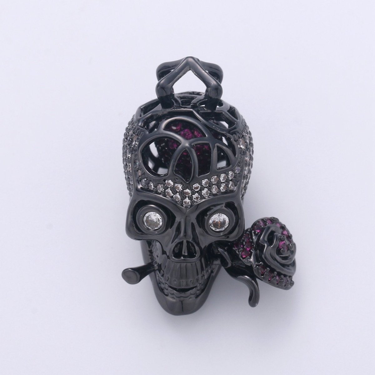 3D black eye skull charm/pendant, for DIY Jewelry Making European Charms Beaded Bracelet, Skull Necklace I-900
