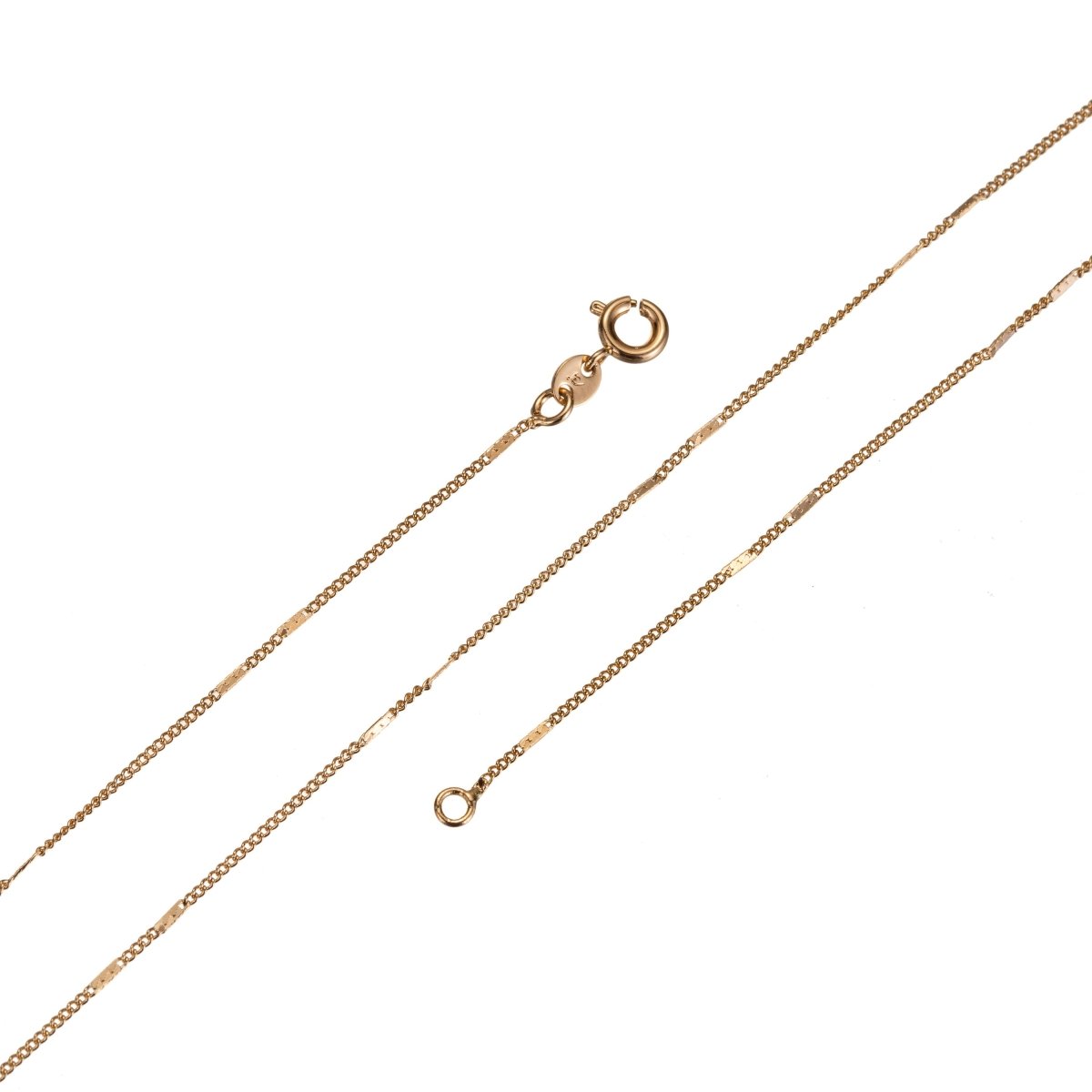 3mm Criss Cross Chain Necklace, 18K Gold Plated Finished Chain Necklace Ready to Wear 17.7 Inch Gold Chain w/ Spring Ring | CN-654  Clearance Pricing