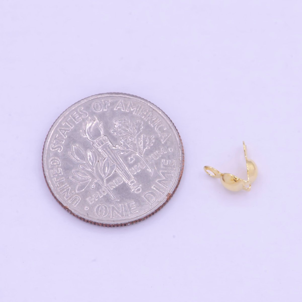 3mm Gold Bead Clamshell Tip Knot Covers Supply L-842