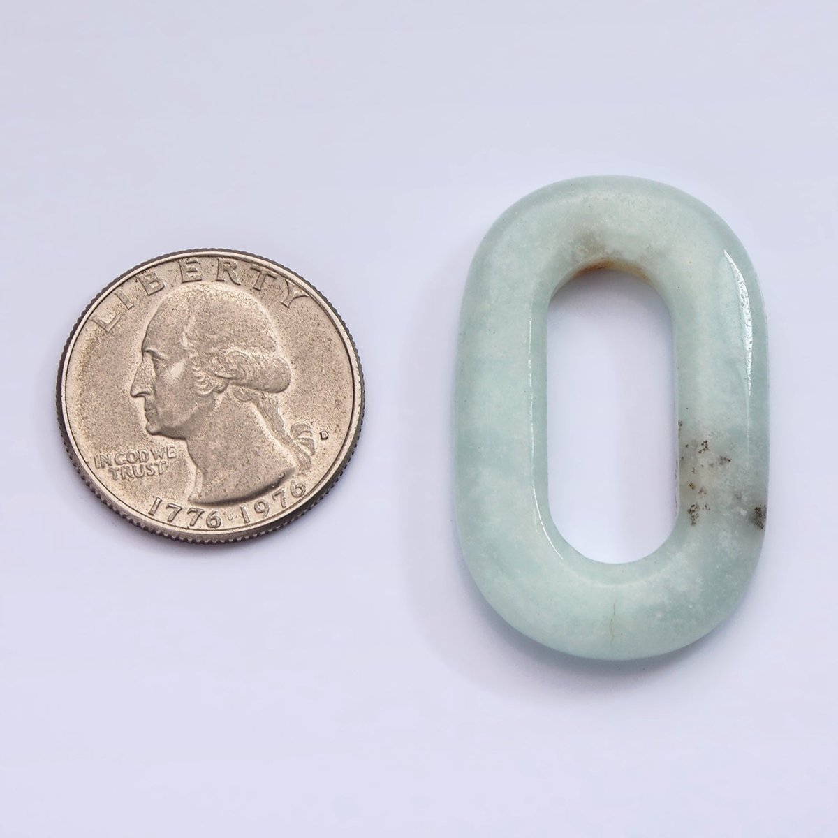 40mm Amazonite Natural Gemstone Open Oblong Rectangular Jewelry Findings | Z-549