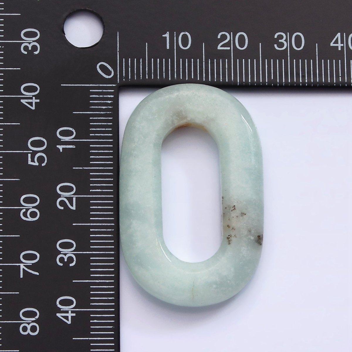 40mm Amazonite Natural Gemstone Open Oblong Rectangular Jewelry Findings | Z-549