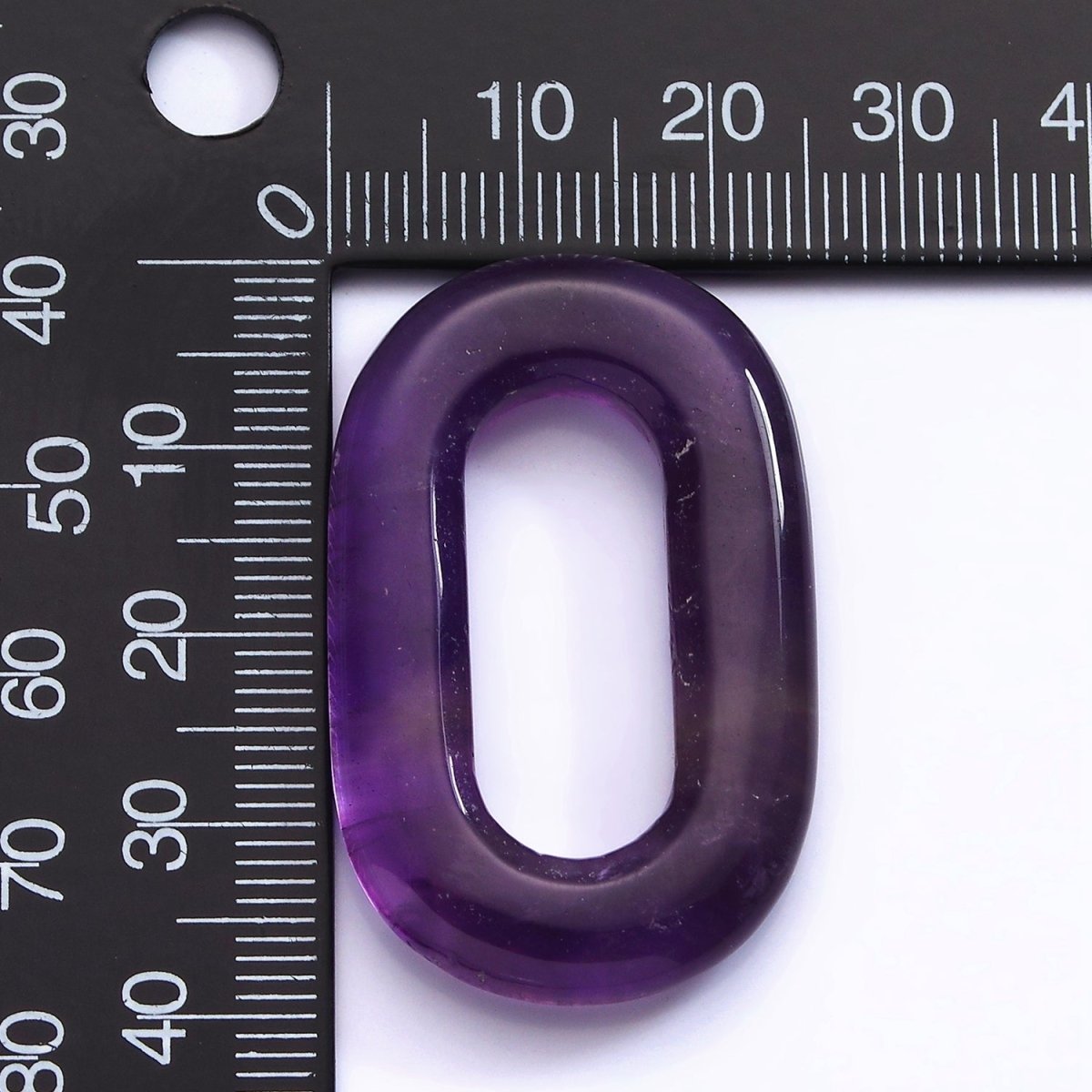 40mm Amethyst Natural Gemstone Open Oblong Rectangular Jewelry Findings | Z-542