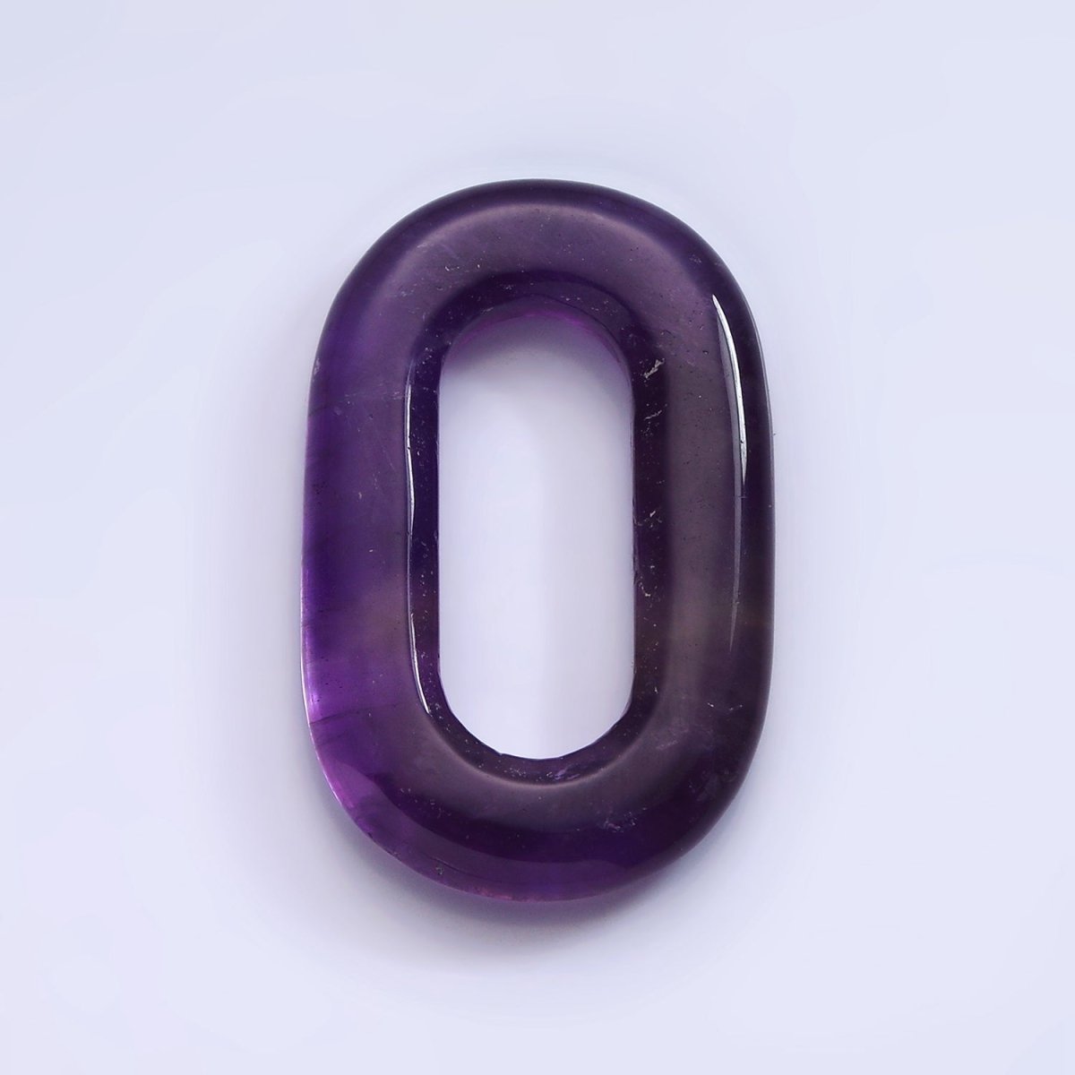 40mm Amethyst Natural Gemstone Open Oblong Rectangular Jewelry Findings | Z-542