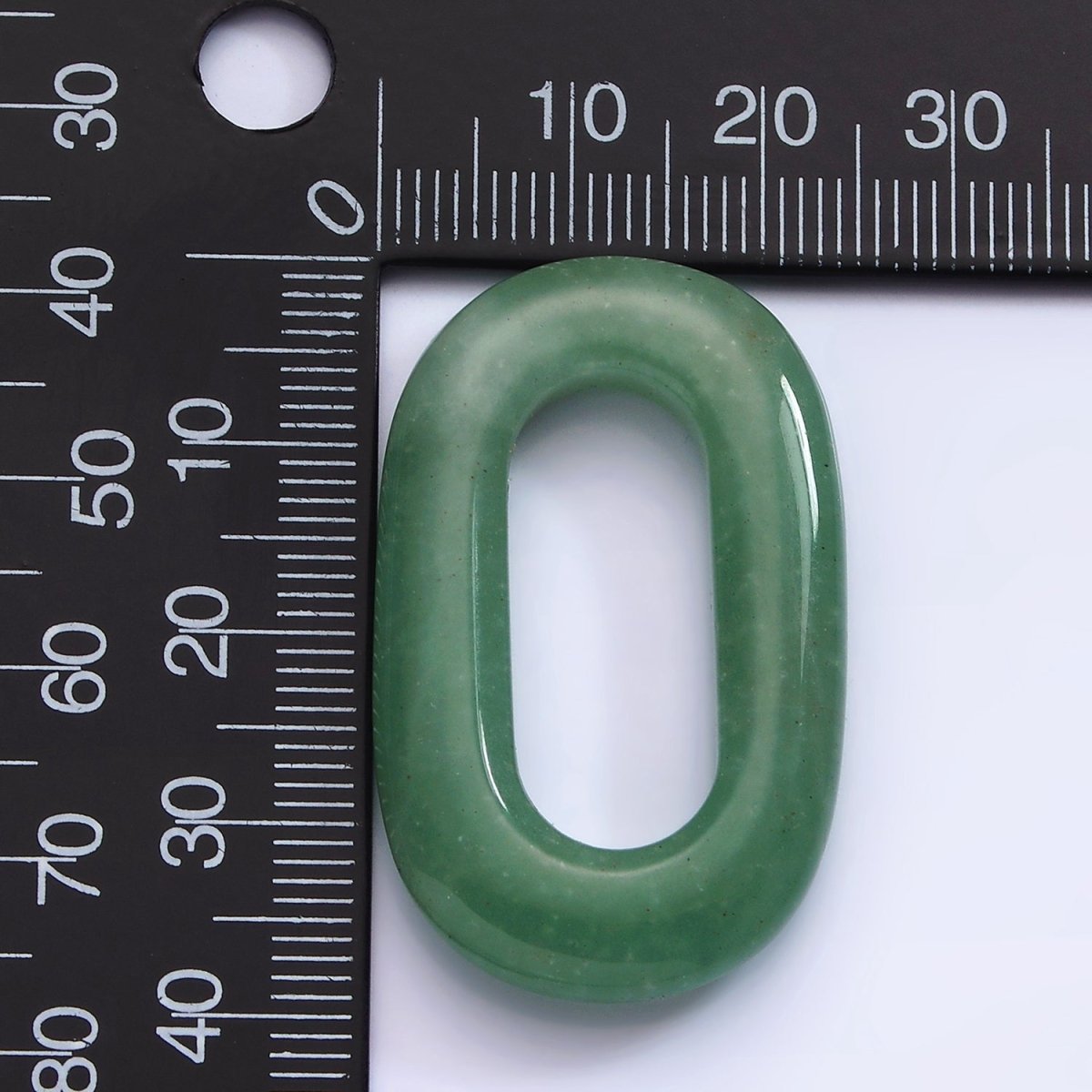 40mm Aventurine Natural Gemstone Open Oblong Rectangular Jewelry Findings | Z-543