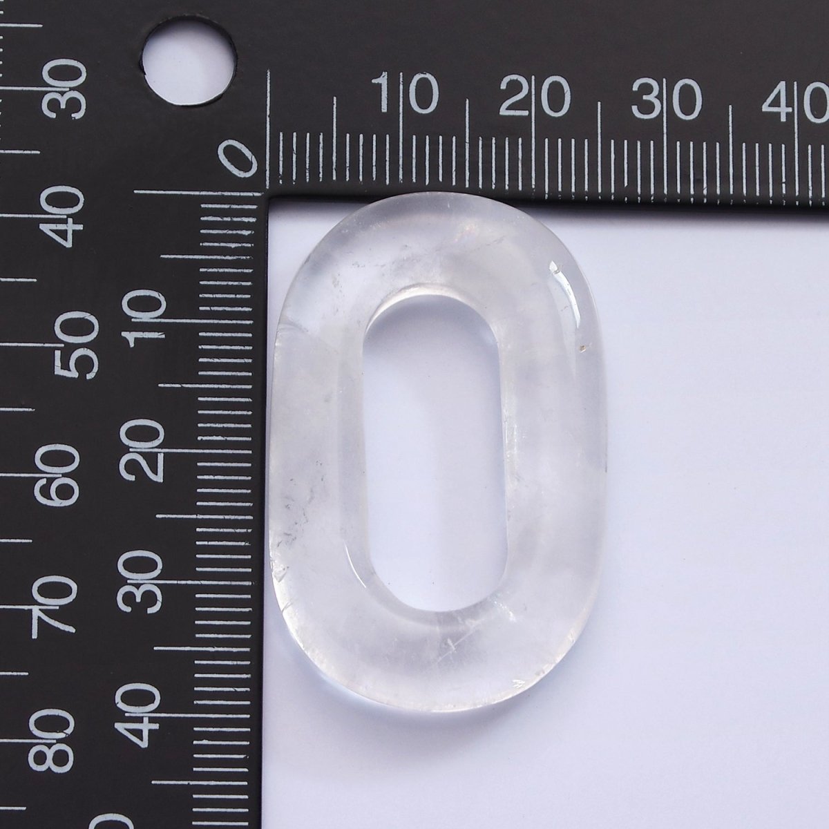 40mm Clear Quartz Natural Gemstone Open Oblong Rectangular Jewelry Findings | Z-550