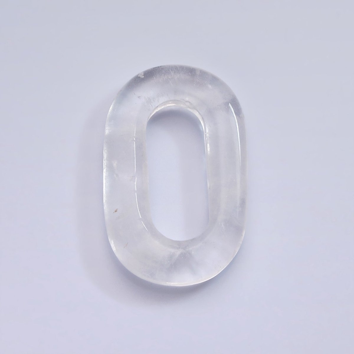 40mm Clear Quartz Natural Gemstone Open Oblong Rectangular Jewelry Findings | Z-550