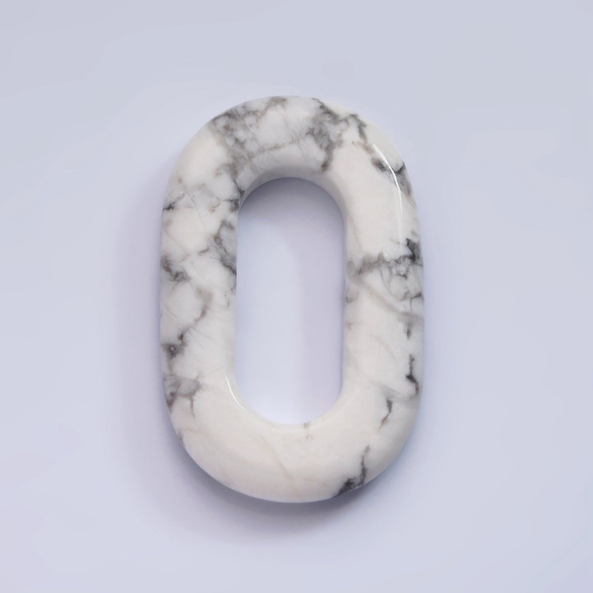 40mm Howlite Natural Gemstone Open Oblong Rectangular Jewelry Findings | Z-545
