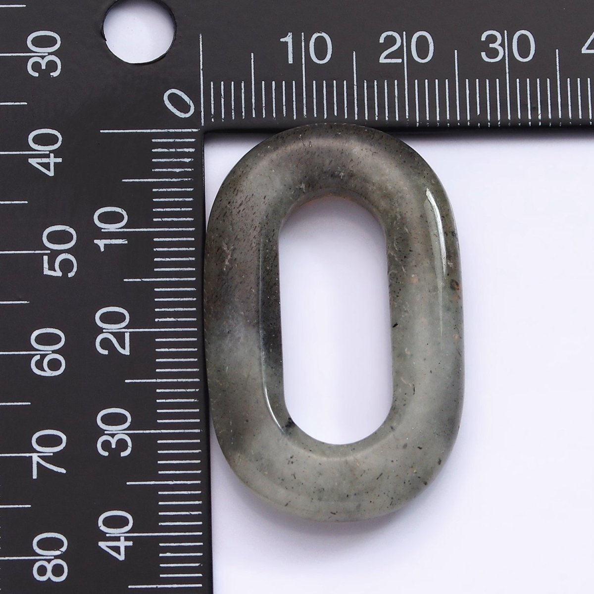 40mm Labradorite Natural Gemstone Open Oblong Rectangular Jewelry Findings | Z-551