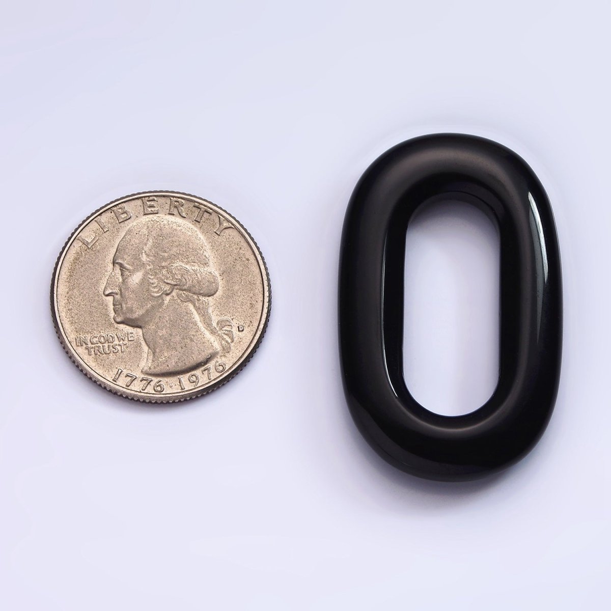 40mm Onyx Natural Gemstone Open Oblong Rectangular Jewelry Findings | Z-546